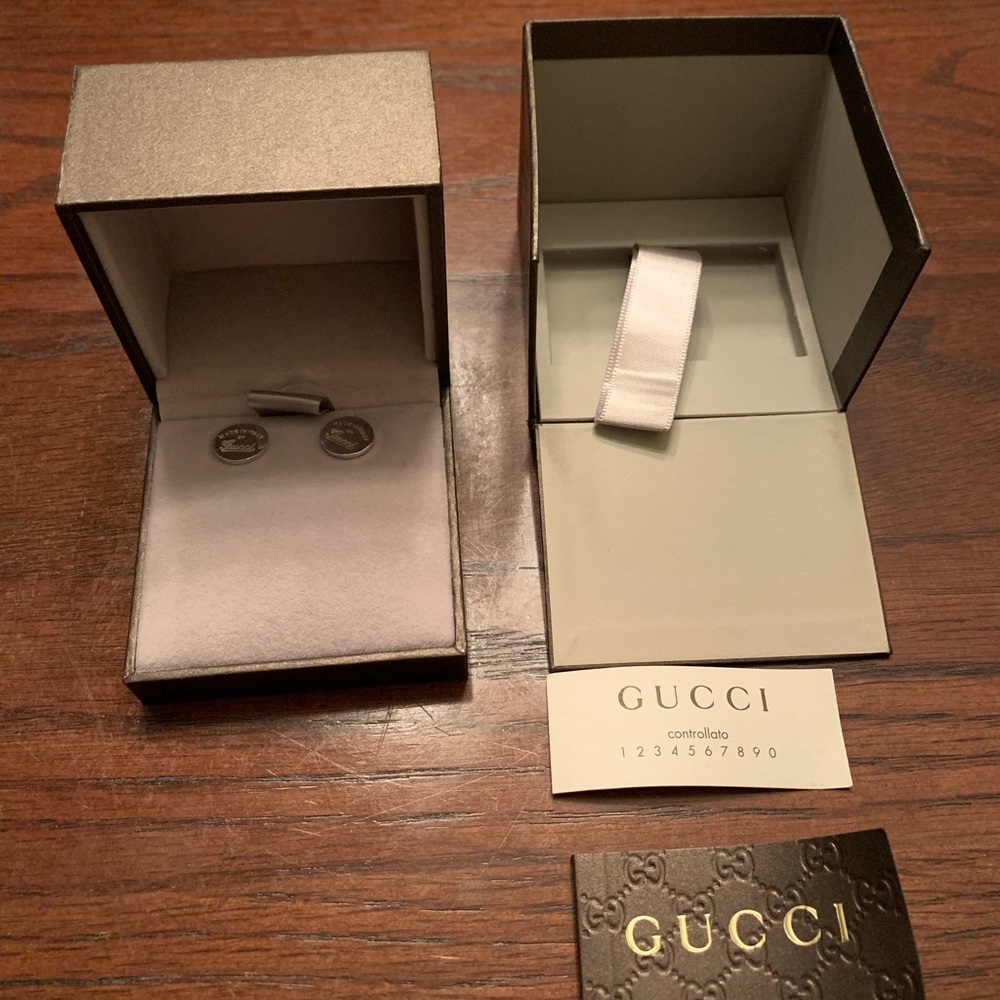 “””⛔️SOLD!!!””” Gucci silver round earring - Picture 3 of 4
